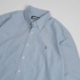 Sơ Mi Ralph Xanh Logo Nâu Navy