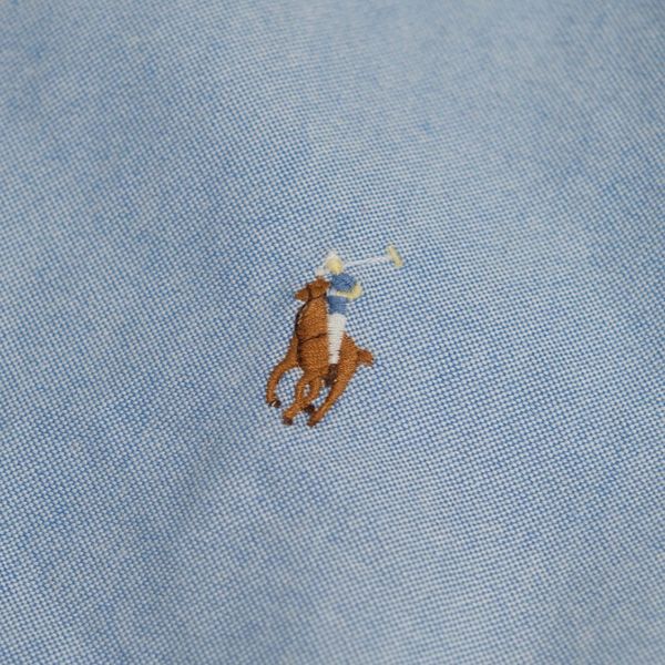 Sơ Mi Ralph Xanh Logo Nâu Navy