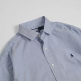 Sơ Mi Ralph Xanh Trơn Logo Navy