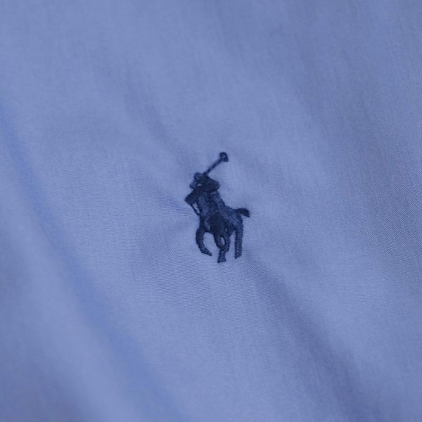 Sơ Mi Ralph Xanh Trơn Logo Navy 2