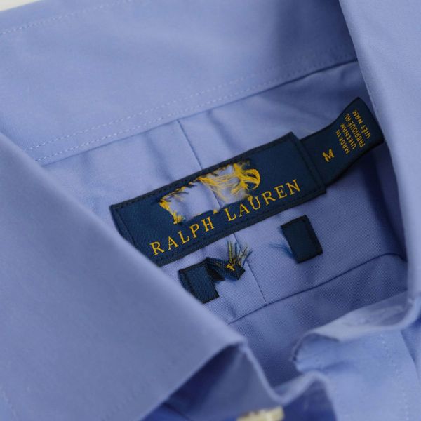 Sơ Mi Ralph Xanh Trơn Logo Navy 2