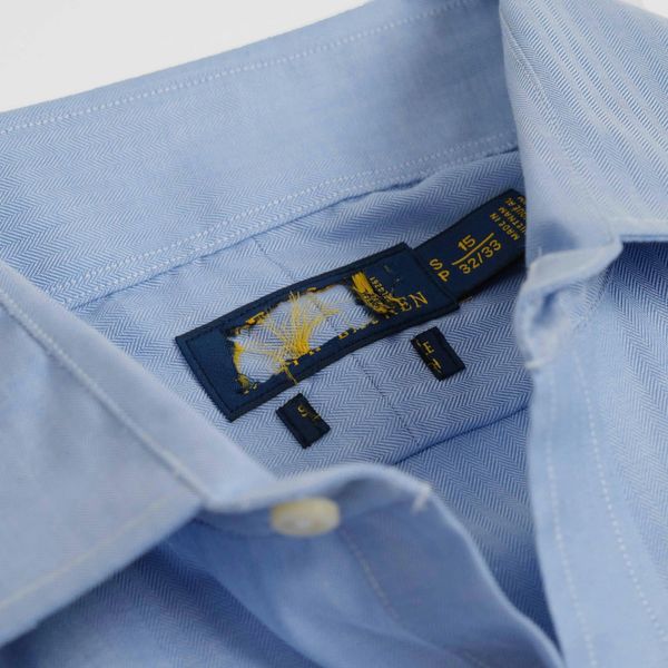 Sơ Mi Ralph Xanh Trơn Logo Navy 3 | Fox Sneaker