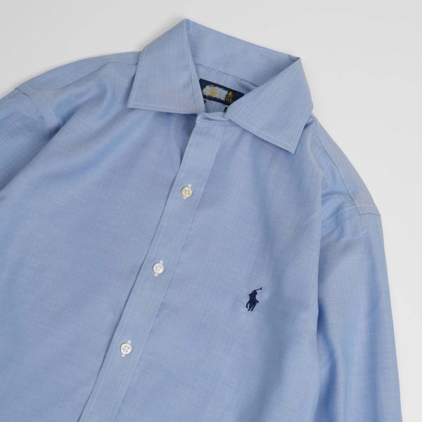 Sơ Mi Ralph Xanh Trơn Logo Navy 3 | Fox Sneaker