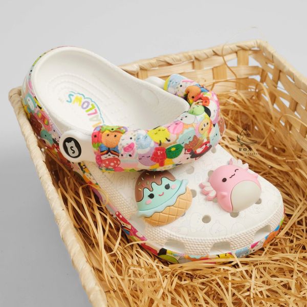 Dép xốp hoạt hình siêu dễ thương – Quai êm, đính charm 3D ngộ nghĩnh, đi nhẹ thoáng chân