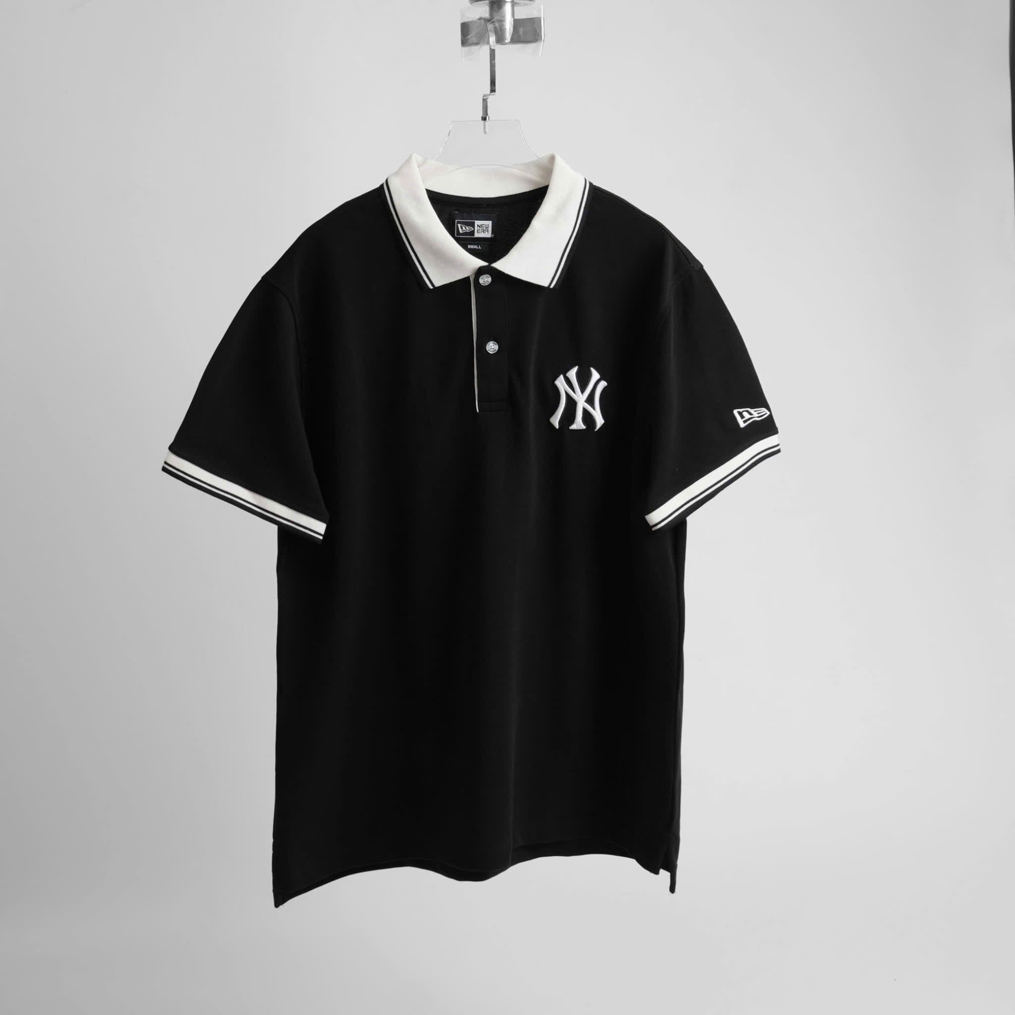  Polo New Era NY Đen Cổ Trắng 13622700 Hàng Chính Hãng 