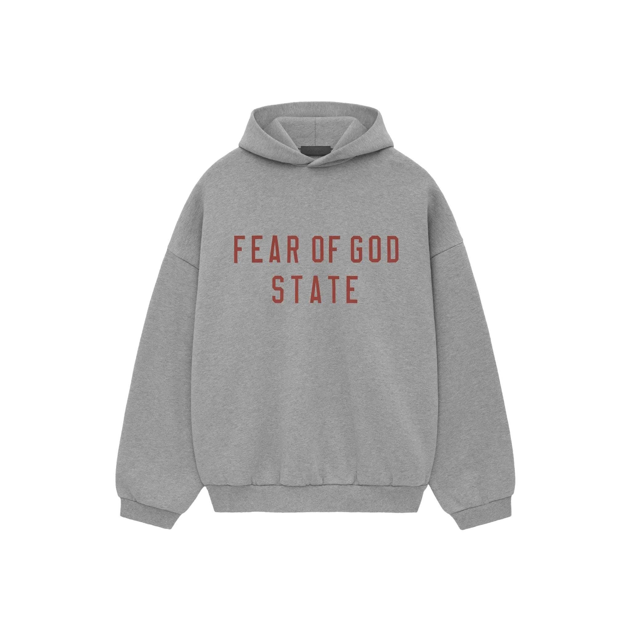  Hoodie Fear Of God Xám Chữ Đỏ Hàng Chính Hãng S25 