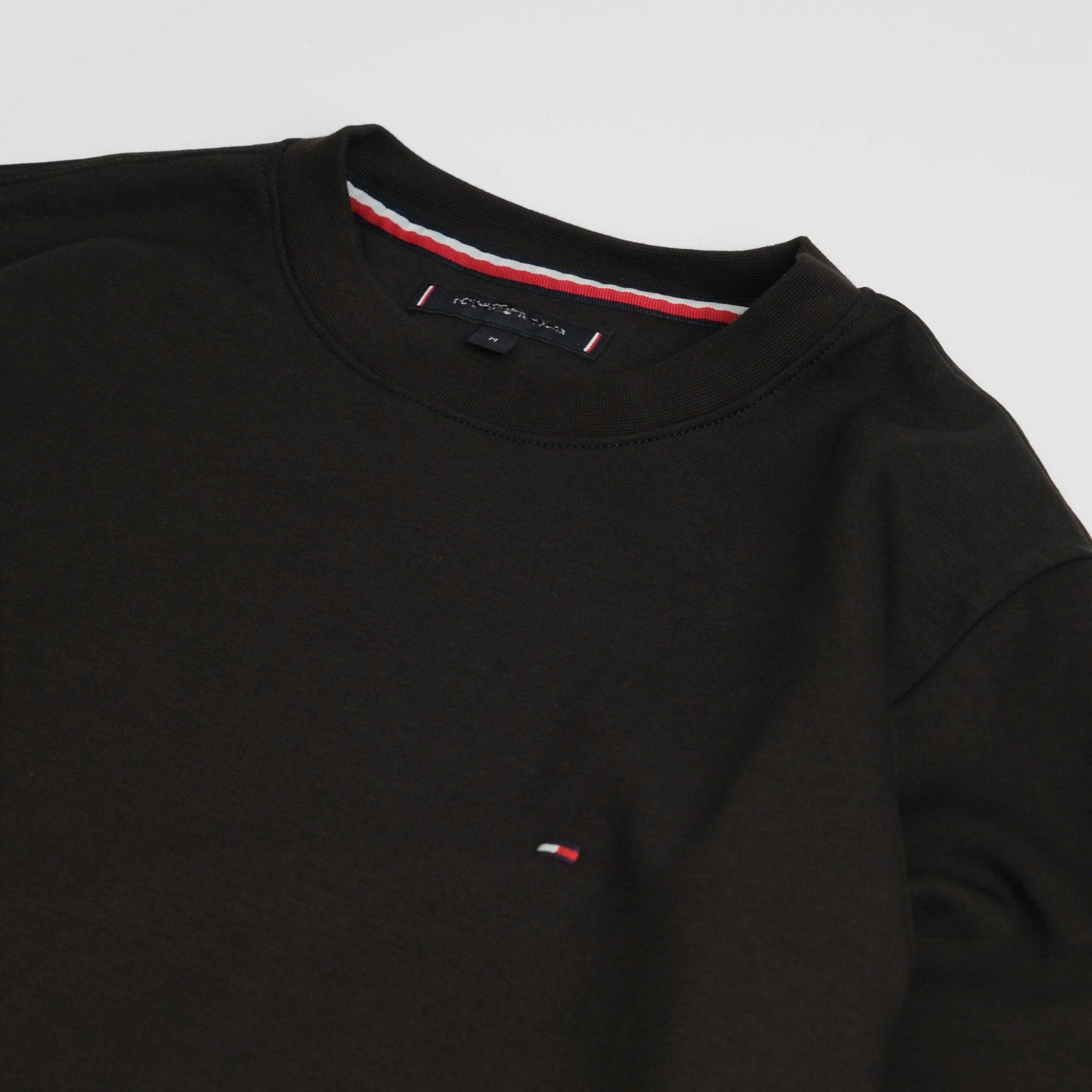  Sweater Tommy Đen Basic Hàng Chính Hãng 