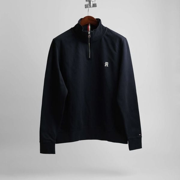  Sweater Half Zip Tommy TH Navy Hàng Chính Hãng 