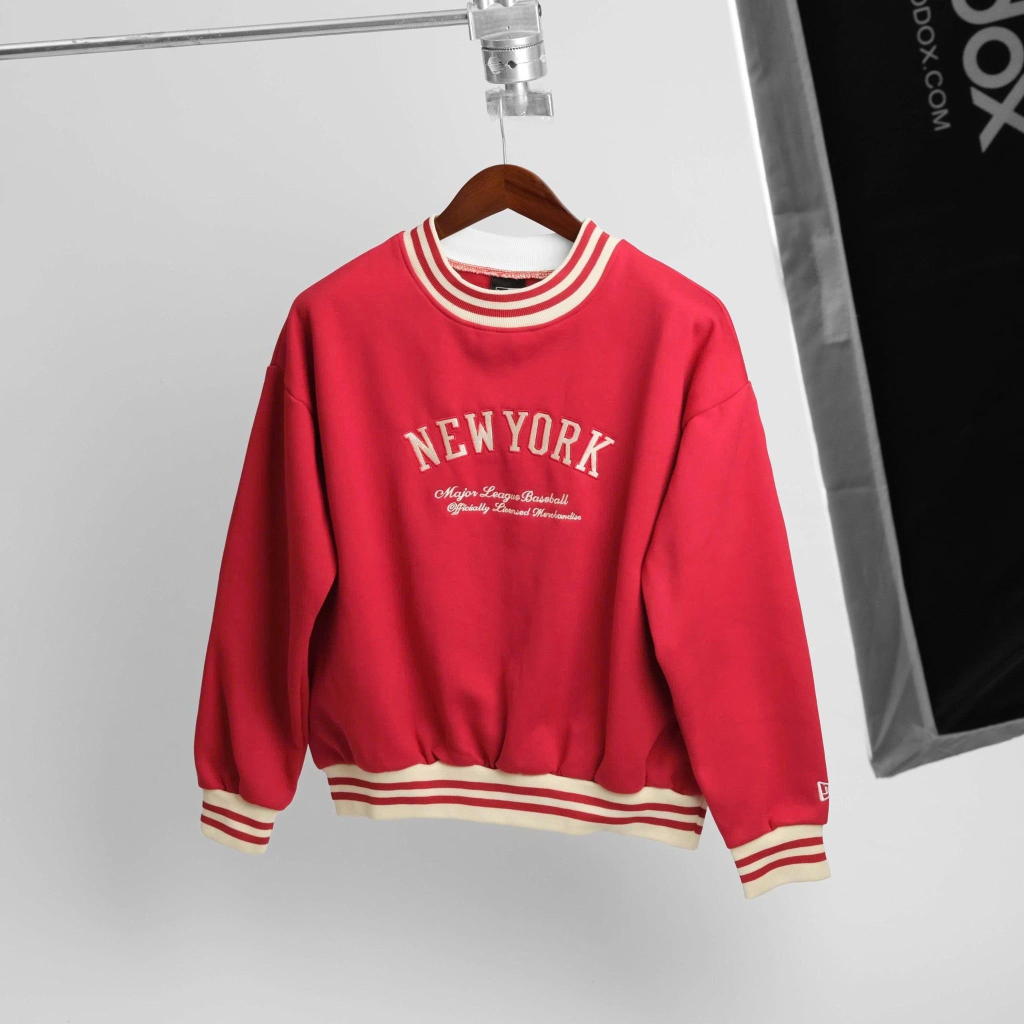  Sweater New Era Đỏ Bo Kem Hàng Chính Hãng 15367841 