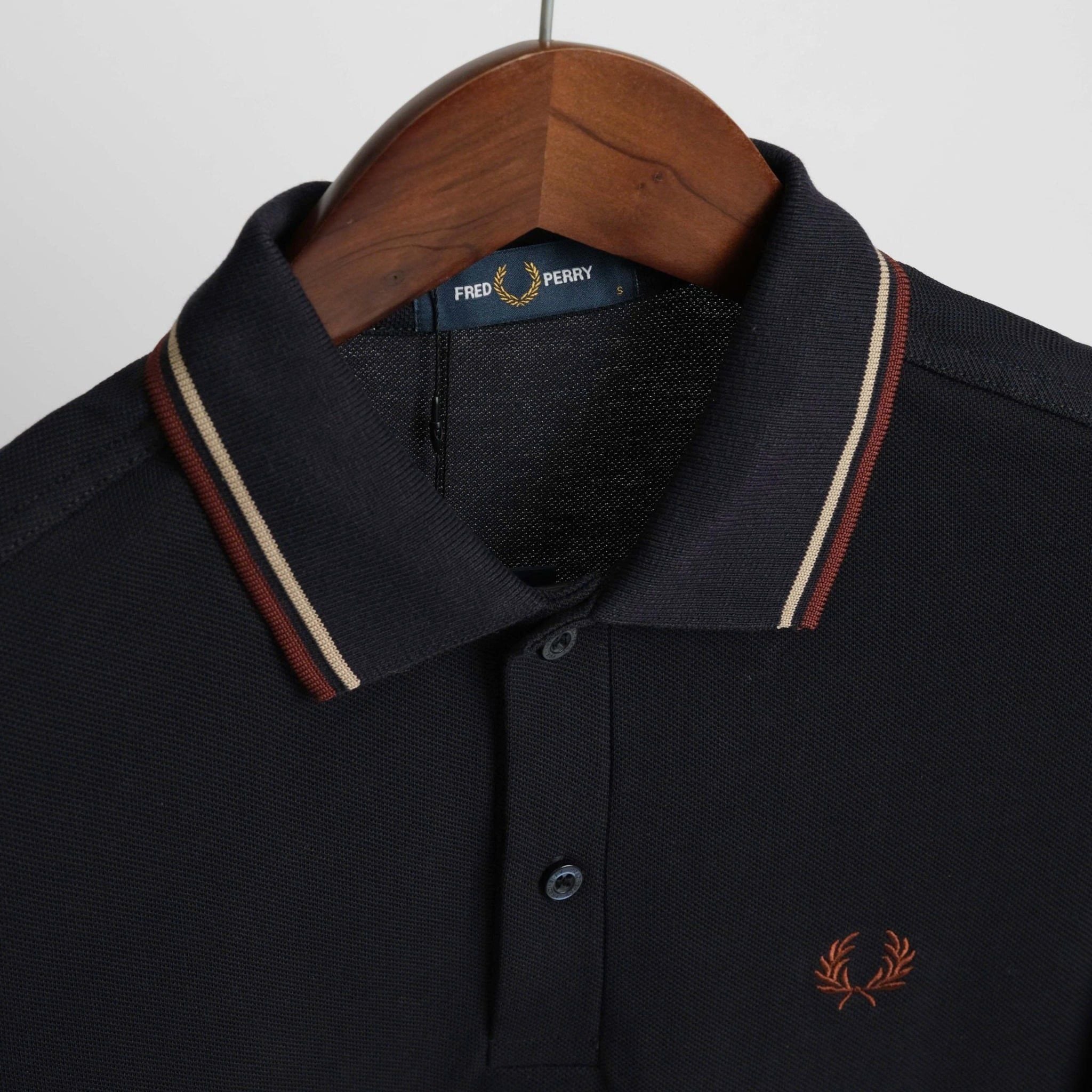  Polo Fred Perry Navy Viền Kem Hàng Chính Hãng 