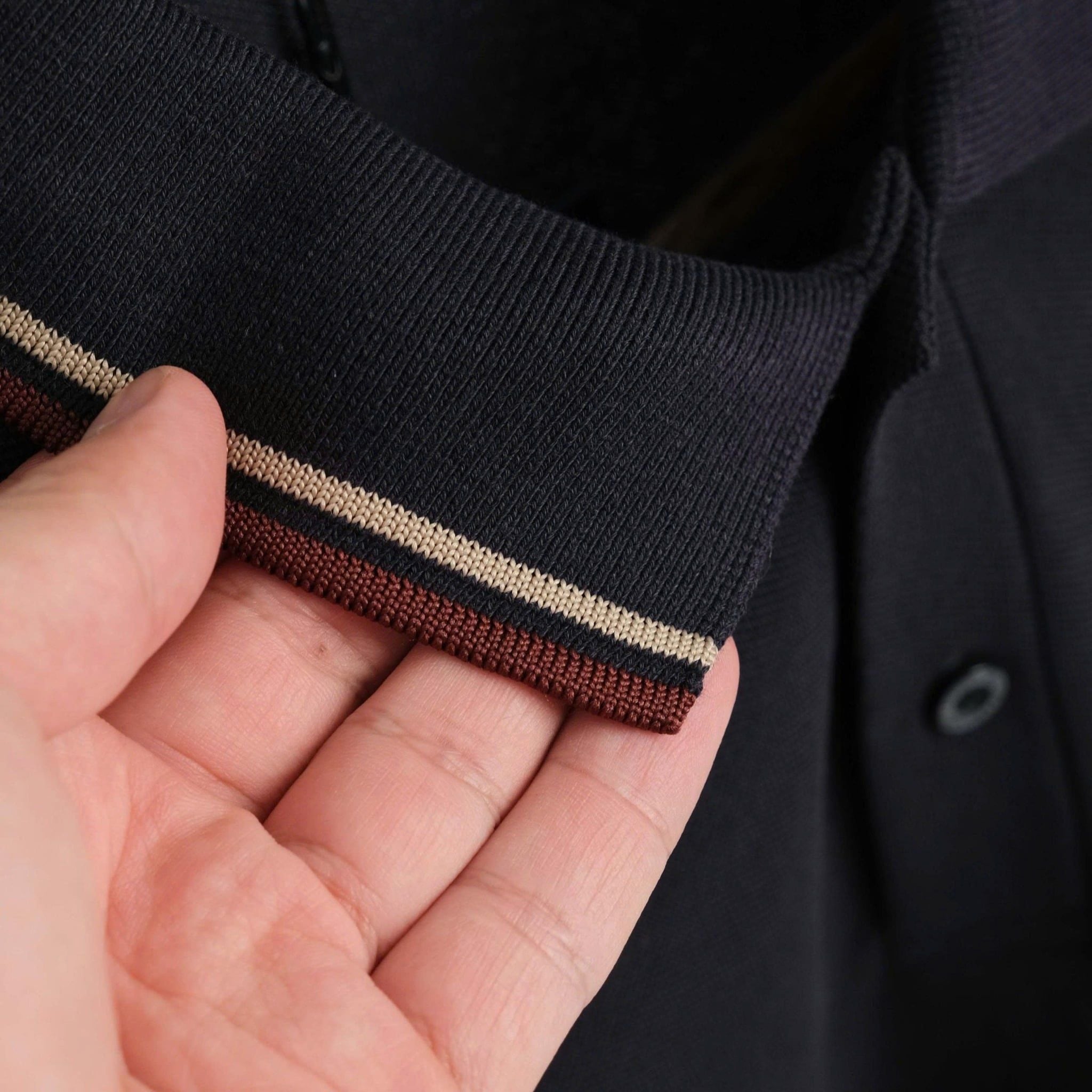  Polo Fred Perry Navy Viền Kem Hàng Chính Hãng 