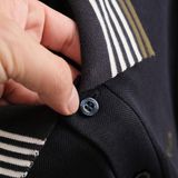  Polo Fred Perry Navy Cổ Nhiều Sọc Hàng Chính Hãng 