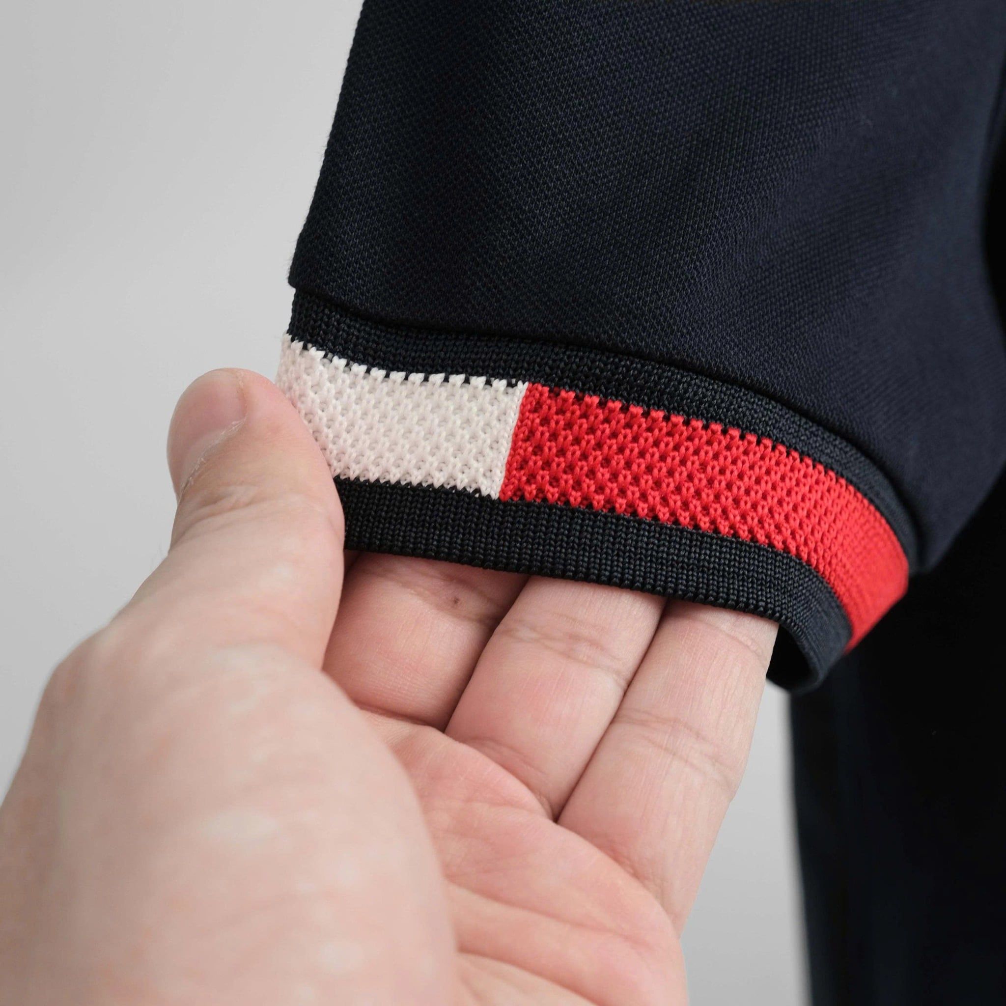  Polo Tommy Navy Tay Viền Hàng Chính Hãng 