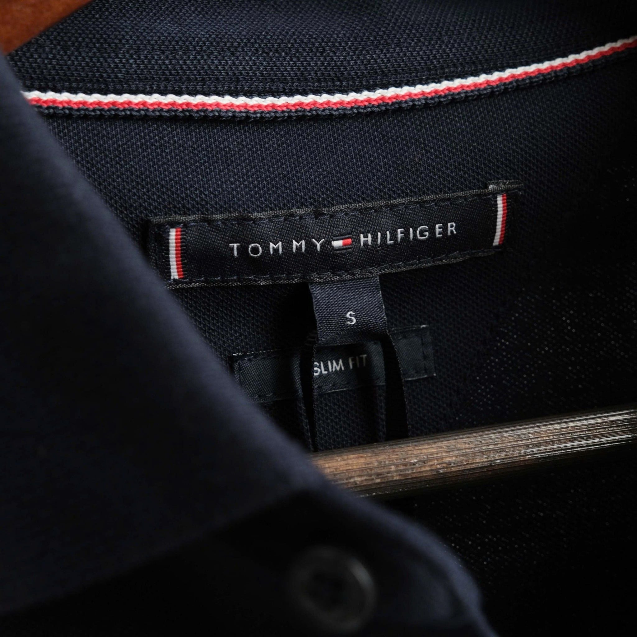  Polo Tommy Navy Tay Viền Hàng Chính Hãng 