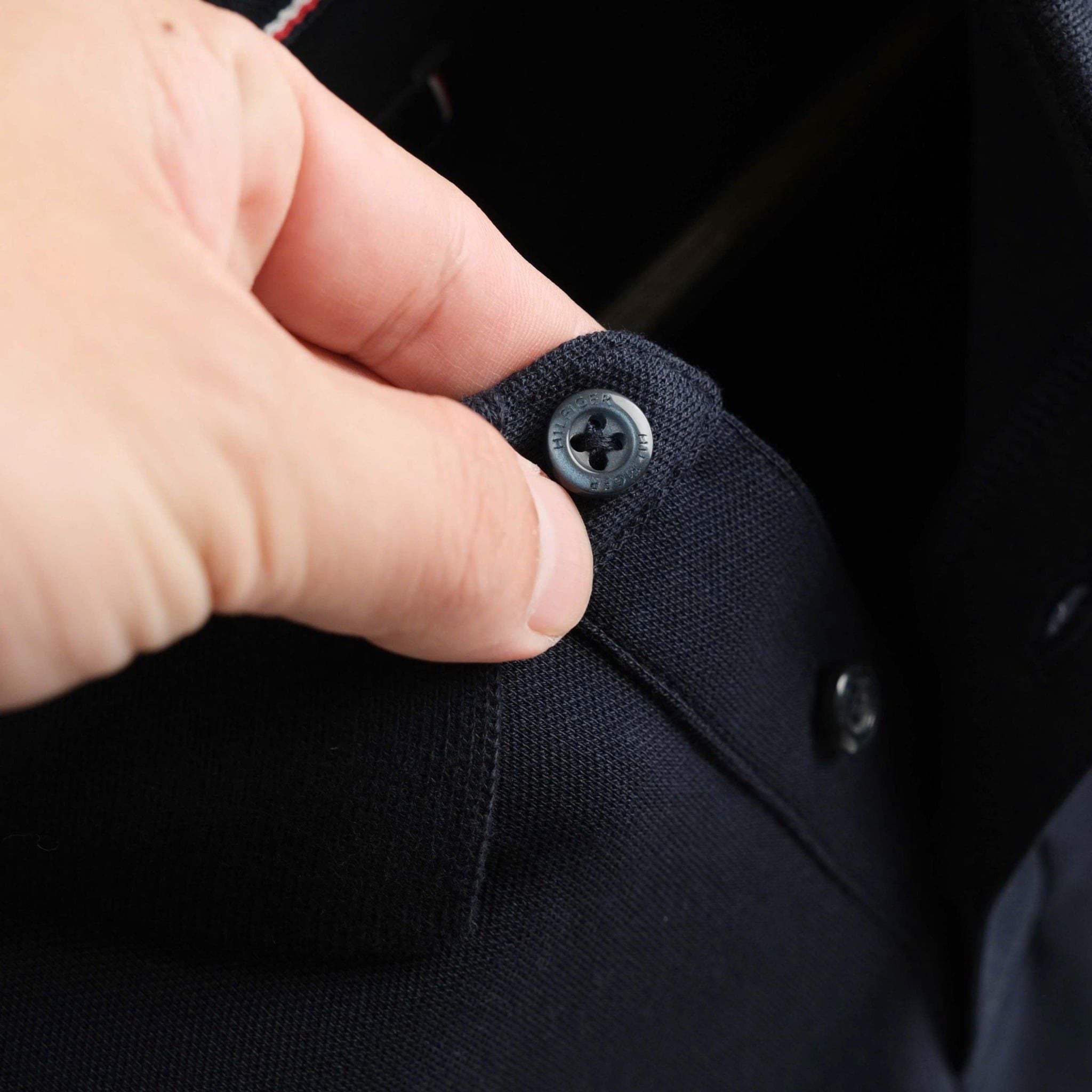  Polo Tommy Navy Tay Viền Hàng Chính Hãng 