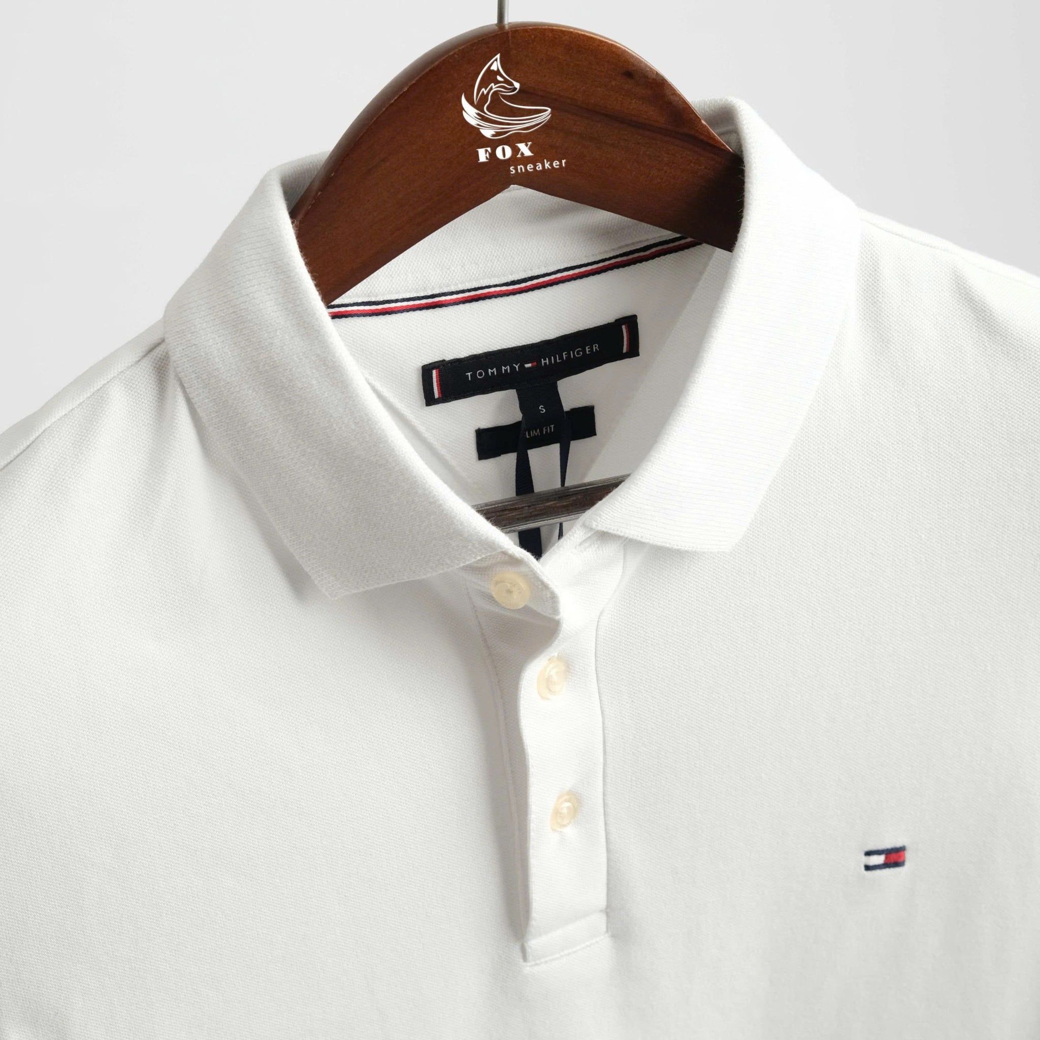  Polo Tommy Trắng Tay Viền V2 Hàng Chính Hãng 