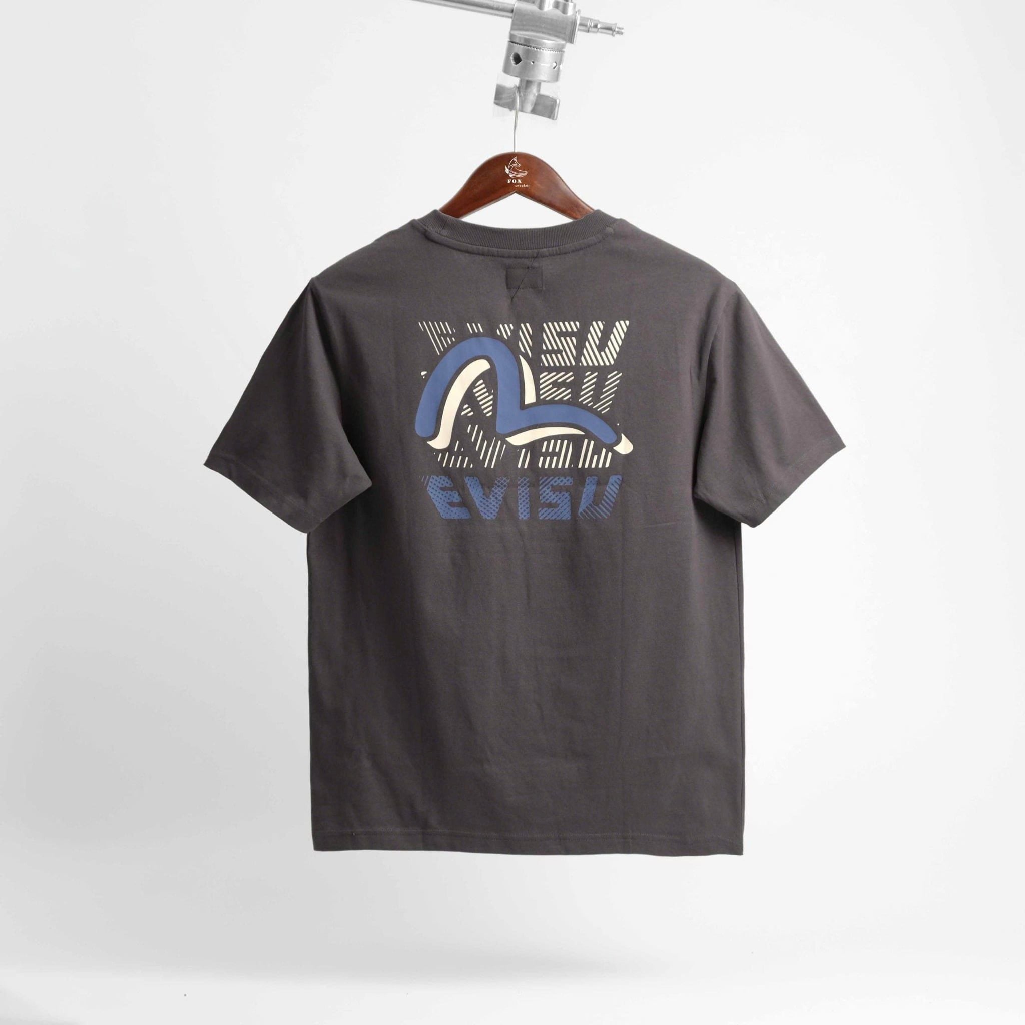  Áo Thun Evisu Xám Sọc Hàng Chính Hãng 