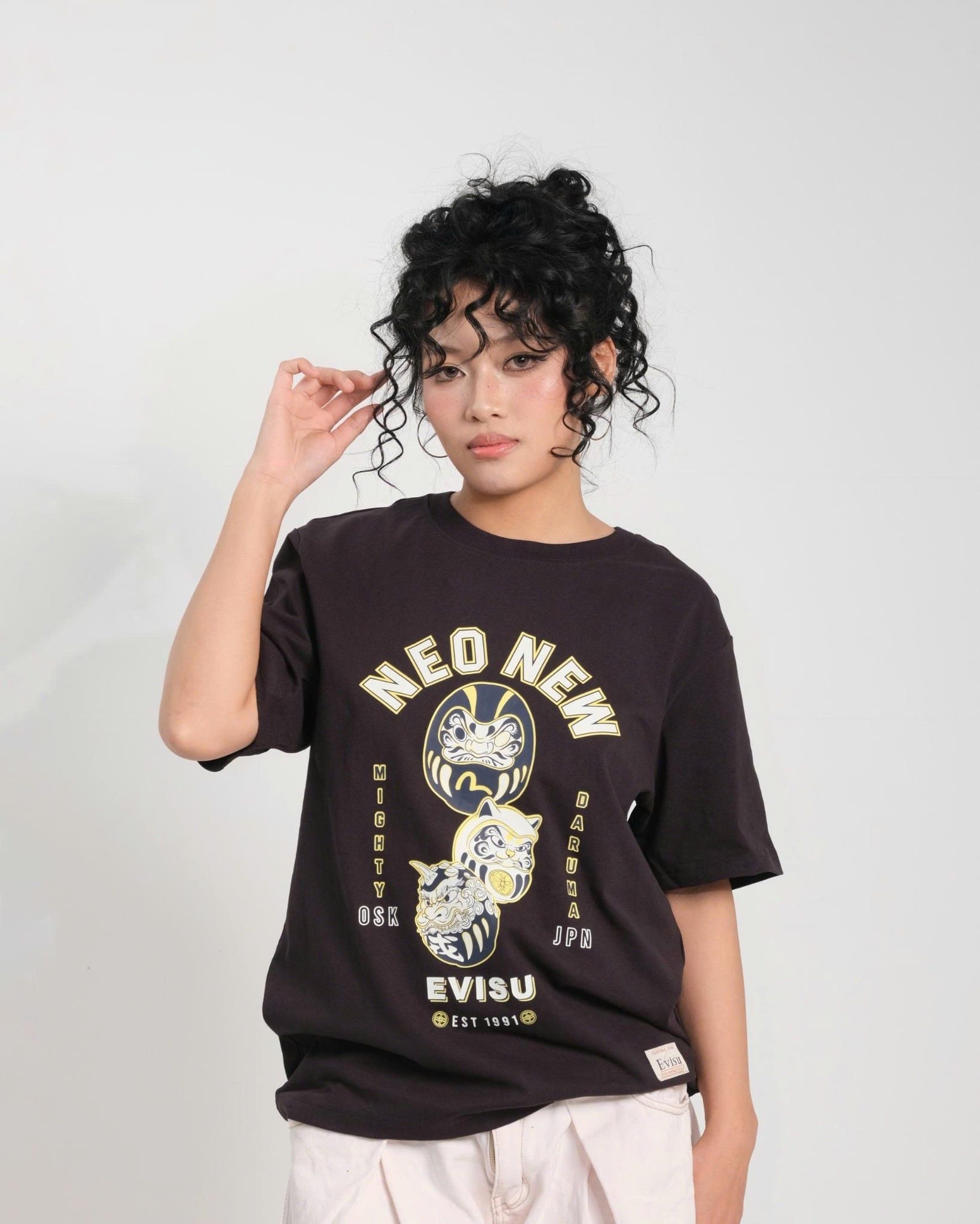  Áo Thun Evisu Daruma Đen Hàng Chính Hãng 