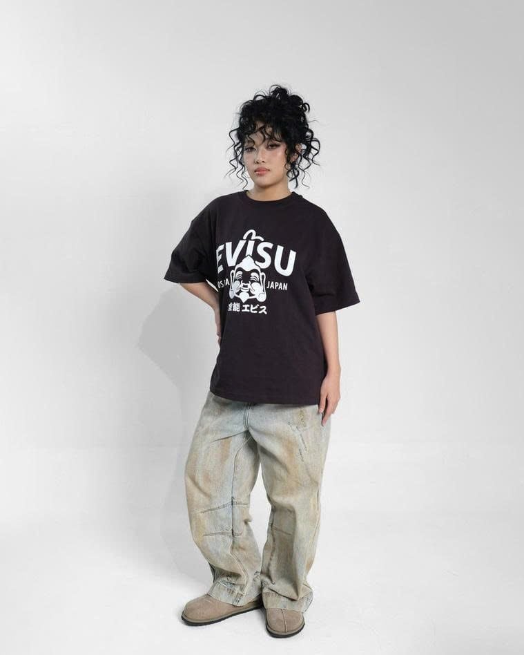  Áo Thun Evisu Đen Logo Trắng Hàng Chính Hãng 