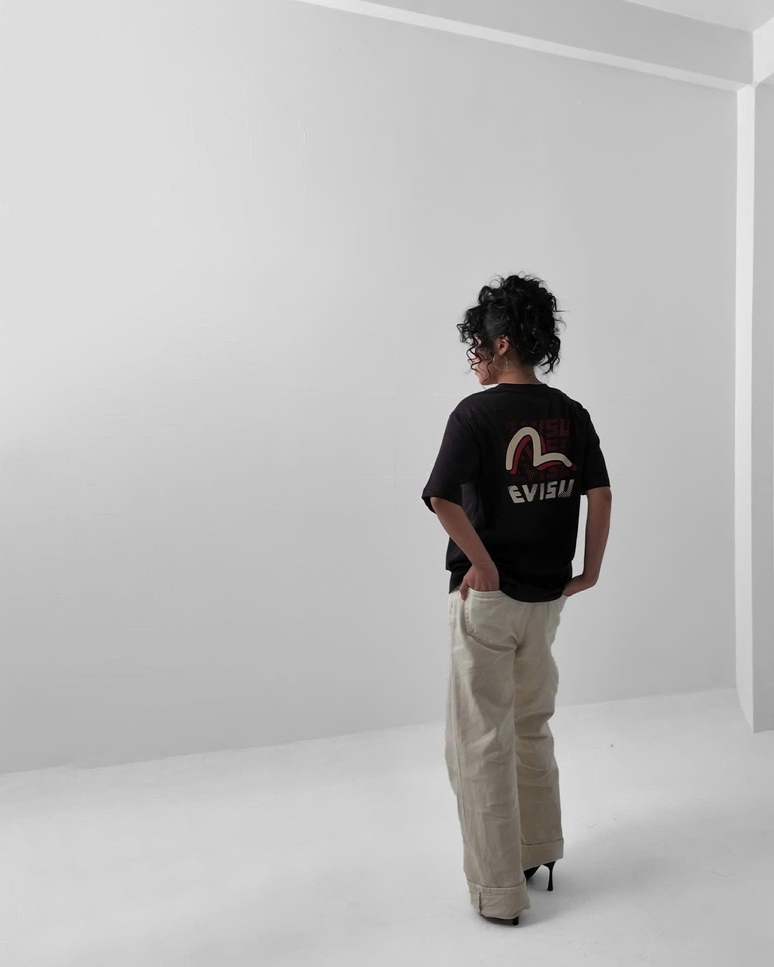  Áo Thun Evisu Đen Sọc Hàng Chính Hãng 