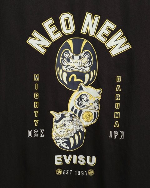  Áo Thun Evisu Daruma Đen Hàng Chính Hãng 