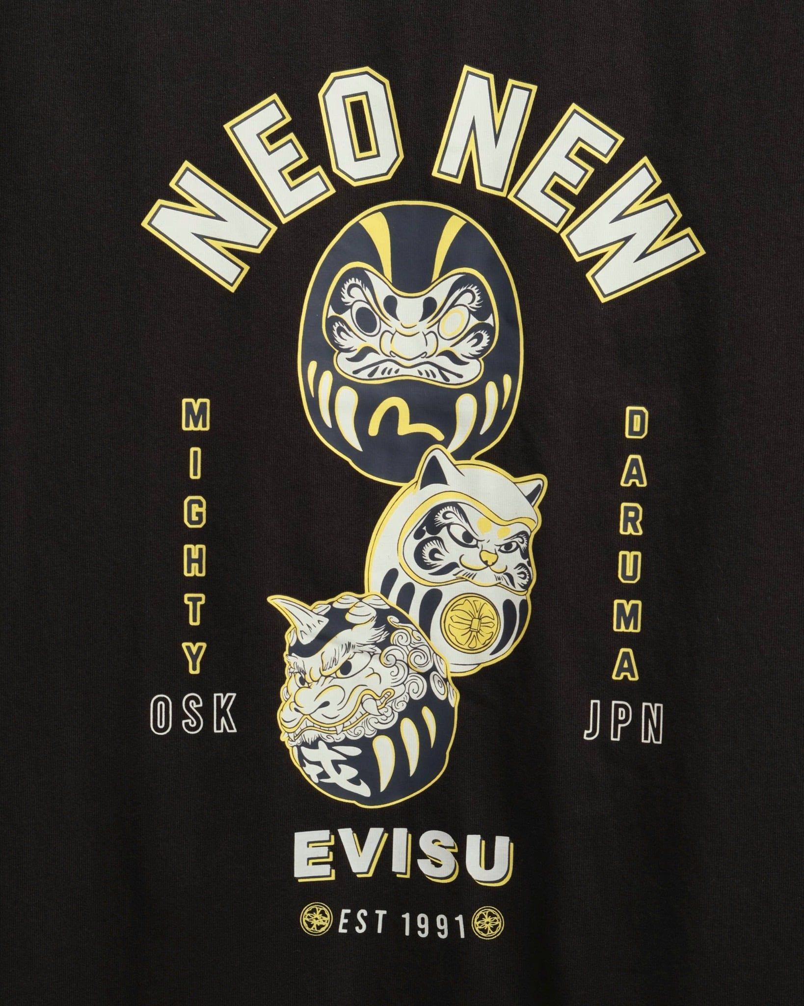  Áo Thun Evisu Daruma Đen Hàng Chính Hãng 