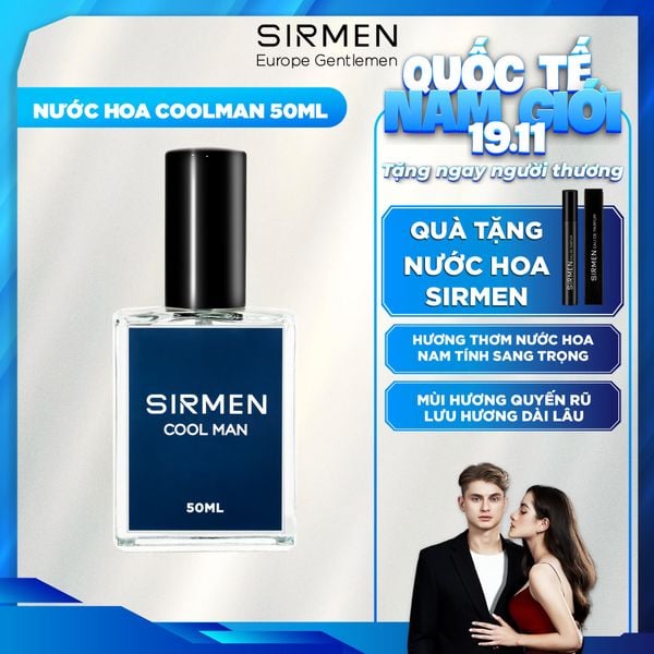  [Chai - 50ml] Nước hoa nam SIRMEN COOL MAN Eau de Parfum cao cấp chai thơm thanh mát, trẻ trung, năng động 