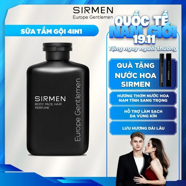  Sữa tắm gội nam 4 in 1 hương nước hoa châu Âu SIRMEN Europe Gentlemen cao cấp 350g công nghệ tiên tiến đậm đặc gấp 2 lần 