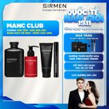  Bộ quà tặng cho nam MANC CLUB gồm Sữa tắm gội nam - Sữa rửa mặt nam - Dung dịch vệ sinh nam và Nước hoa nam 10ml hương nước hoa SIRMEN Europe Gentlemen 