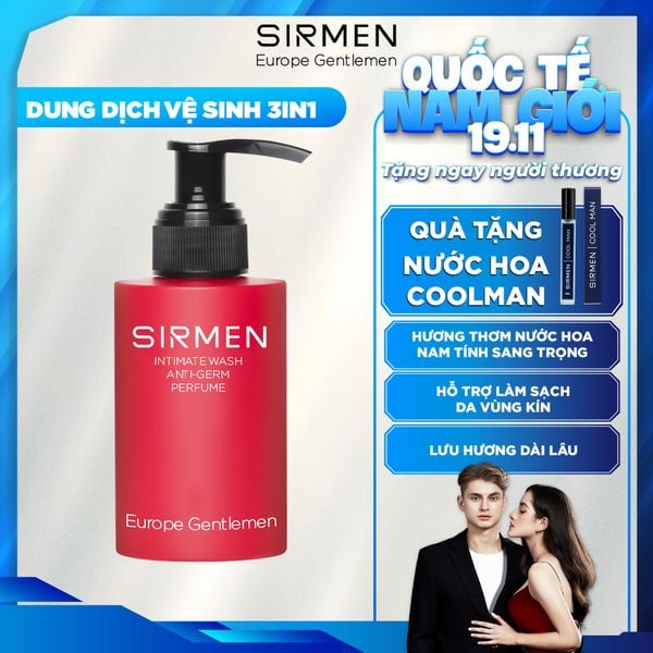  [CHE TÊN SẢN PHẨM] Dung dịch vệ sinh nam 3 in 1 SIRMEN Europe Gentlemen hương nước hoa nam tính quyến rũ cao cấp 100g 
