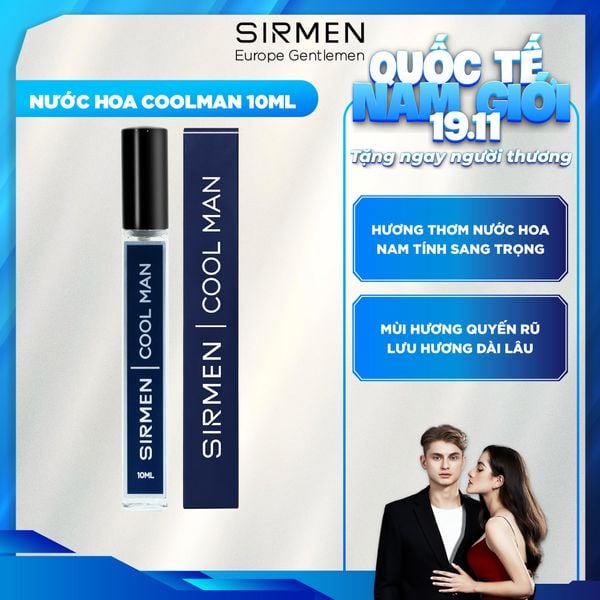  [Chai - 10ml] Nước hoa nam SIRMEN COOL MAN Eau de Parfum cao cấp thơm thanh mát, trẻ trung, năng động 