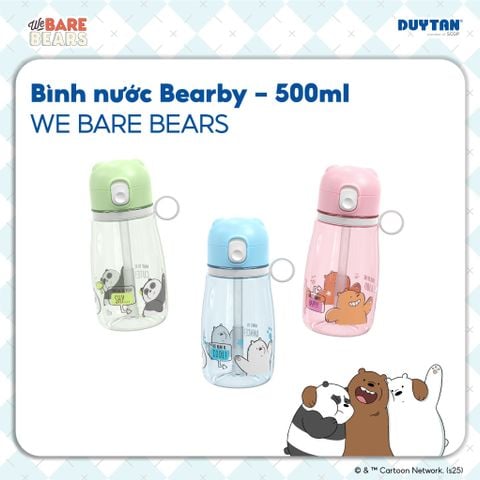 [Đặc biệt] Bình Nước Bearby MATSU – 500ml, Nắp Tiện Lợi, Quai Cầm Xoay 360°, Kèm Ống Hút