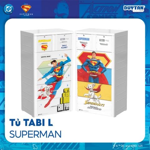 [Đặc biệt] Tủ quần áo DUY TÂN Tabi-L 5 tầng, tủ siêu nhân SUPERMAN, 4 hộc lớn 2 nhỏ bền đẹp