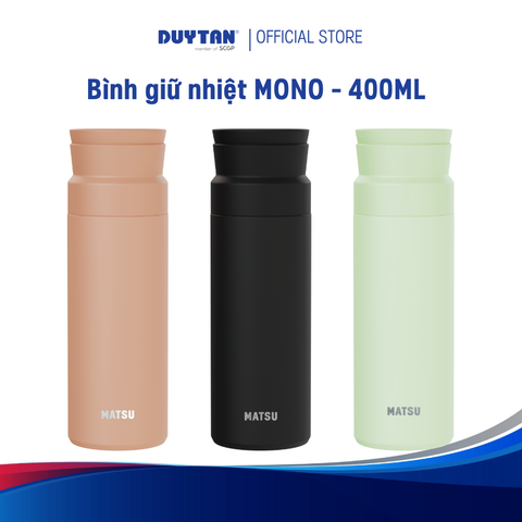 Bình giữ nhiệt MONO 400ml MATSU - thép không gỉ 316, có lưới lọc trà/đá tiện lợi