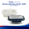 Hộp thực phẩm thủy tinh MN 640ml MATSU LOCK - ron silicone kín khí chống tràn