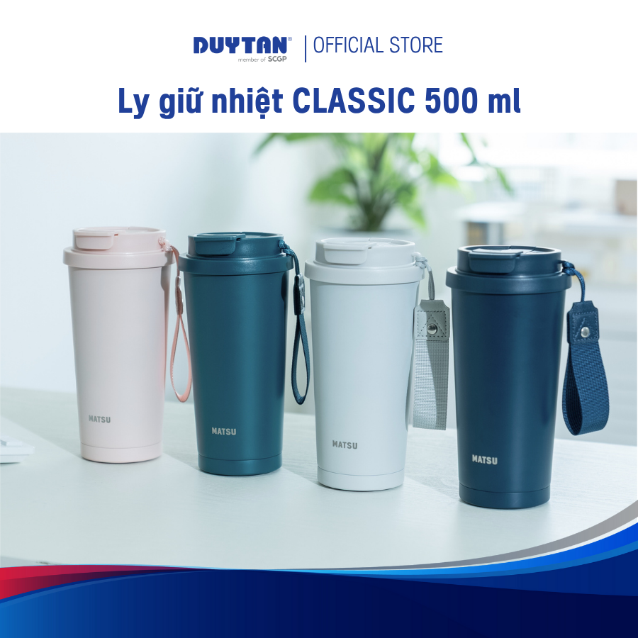 Ly Giữ Nhiệt Classic 500ml MATSU - Nắp 2 Chế Độ, Giữ Nhiệt Lâu, Thép Không Gỉ 304