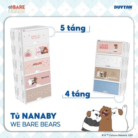 [Đặc biệt] Tủ Nhựa DUY TÂN Nanaby - Nhựa PP an toàn, Thiết Kế Cửa Trượt Ẩn Tiện Lợi