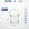 Bộ 6 Ly cốc thủy tinh U Glass 365ml kiểu quai - PUG332