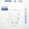 Bộ 6 Ly cốc thủy tinh U Glass 330ml kiểu quai - PUG343