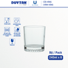 Bộ 6 Ly cốc thủy tinh U Glass 240ml kiểu lùn đáy khía - PUG350