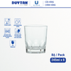 Bộ 6 Ly cốc thủy tinh U Glass 245ml kiểu lùn đáy ngấn - PUG356
