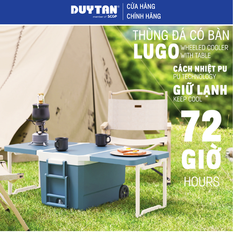 Thùng Đá Có Bàn LUGO MATSU Dung Tích 25L - 35L, Bánh Xe Tiện Lợi, Giữ Lạnh 72h, Tay Kéo Tiện Lợi