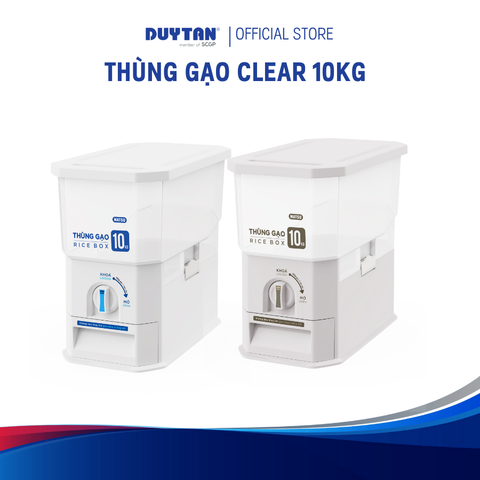 Thùng gạo Clear 10kg MATSU – Nhựa PP an toàn, chống ẩm mốc, lấy gạo tiện lợi