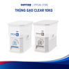 Thùng gạo Clear 10kg MATSU – Nhựa PP an toàn, chống ẩm mốc, lấy gạo tiện lợi