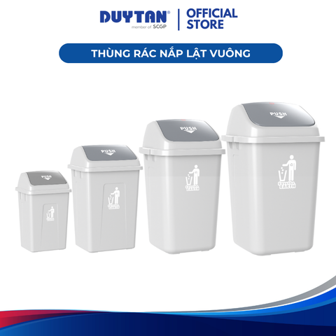 Thùng Rác Nắp Lật Vuông Duy Tân