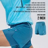  BMAI Quần đùi chạy bộ 2 lớp FRSL003 - Nam - Đen lót vàng 