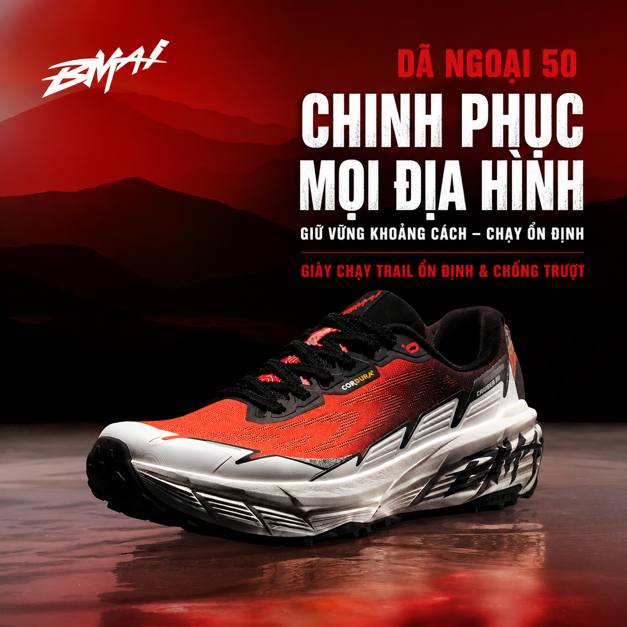  Giày Chạy Trail Địa Hình Đường Dài BMAI Land Cruiser 50 - Chinh phục mọi địa hình – Tự tin trên từng bước chạy 