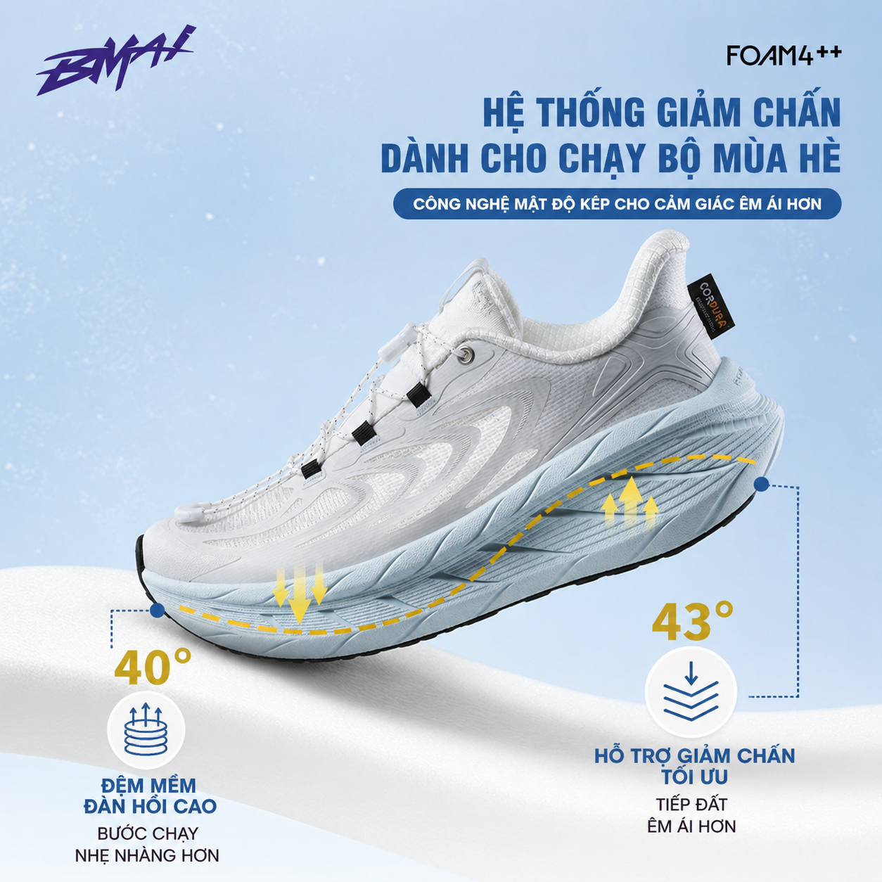  Giày Chạy Bộ BMAI Pure 2.0 MODE 2026 – Hàng Chính Hãng, Phiên bản thoáng mát, êm nhẹ, phù hợp chạy bộ và đi thường ngày 