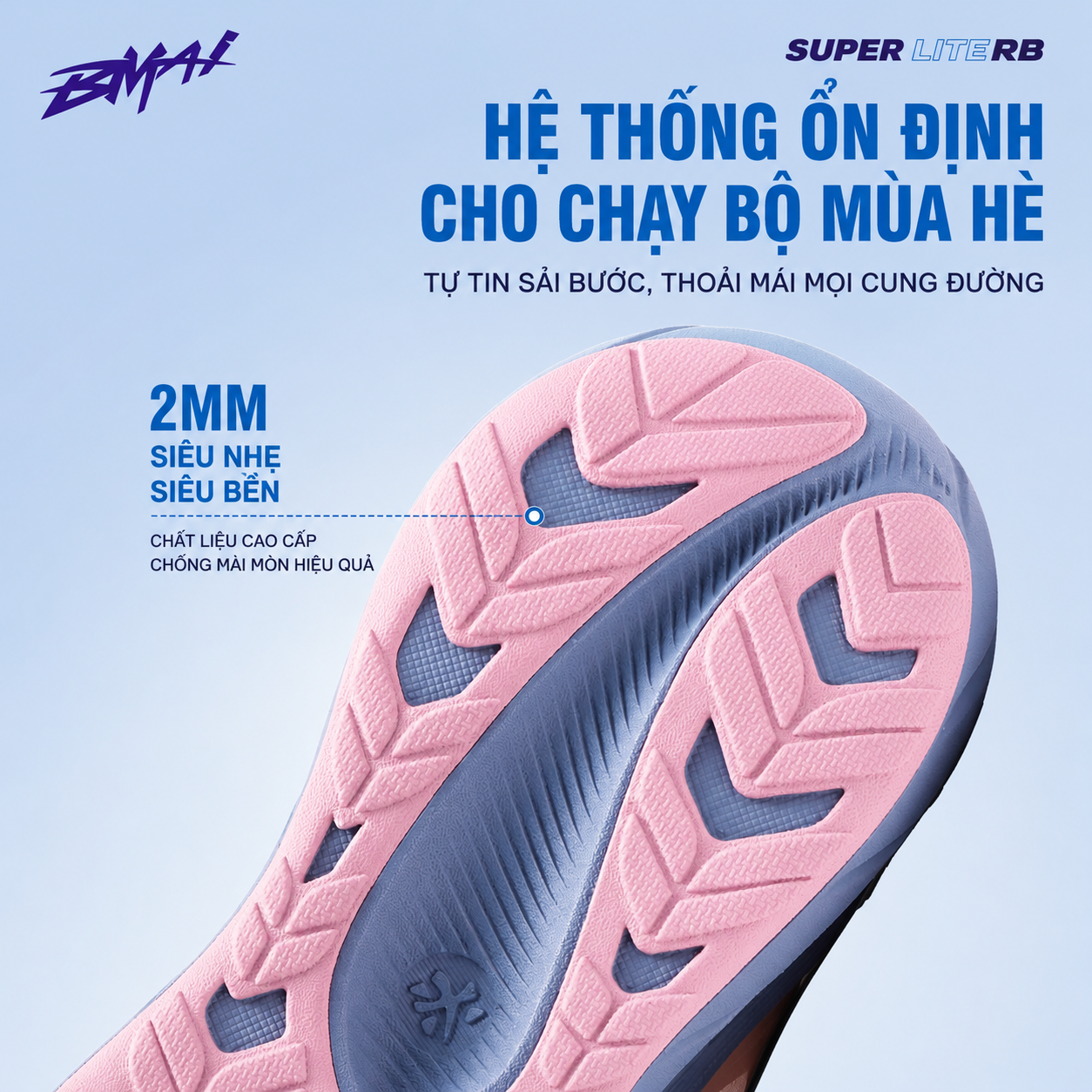  Giày Chạy Bộ BMAI Pure 2.0 MODE 2026 – Hàng Chính Hãng, Phiên bản thoáng mát, êm nhẹ, phù hợp chạy bộ và đi thường ngày 