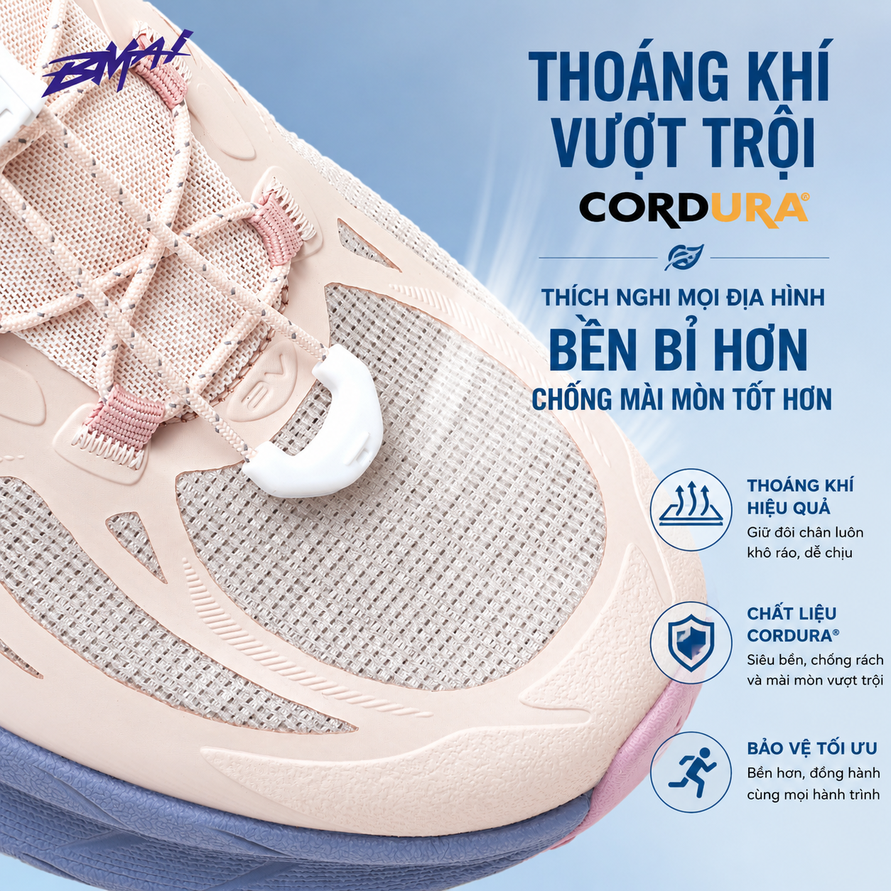  Giày Chạy Bộ BMAI Pure 2.0 MODE 2026 – Hàng Chính Hãng, Phiên bản thoáng mát, êm nhẹ, phù hợp chạy bộ và đi thường ngày 